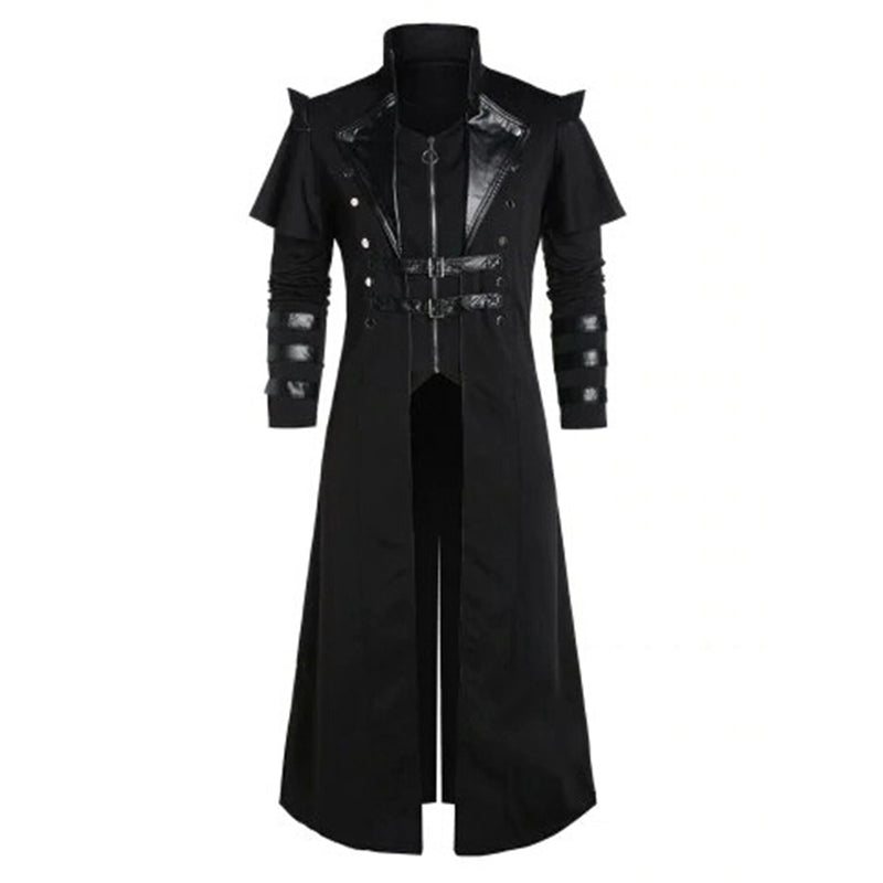 Purim Costumes Mens Coat Long Jacket Victorian Gothic Medieval Steampunk Hooded Trench Cosplay Costume