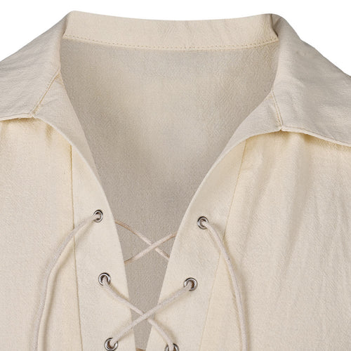 Medieval Retro Cosplay Costume Outfits Halloween Carnival Suit Mid Century Beige Shirt shirt