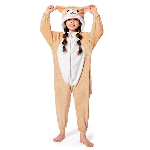 OLAOLA Shiba Dog Dress Up Pajamas Children Animal Kids Costume Kigurumi Mofumu Warm Room Cold Protection Winter Pajamas Cute Flannel Unisex M