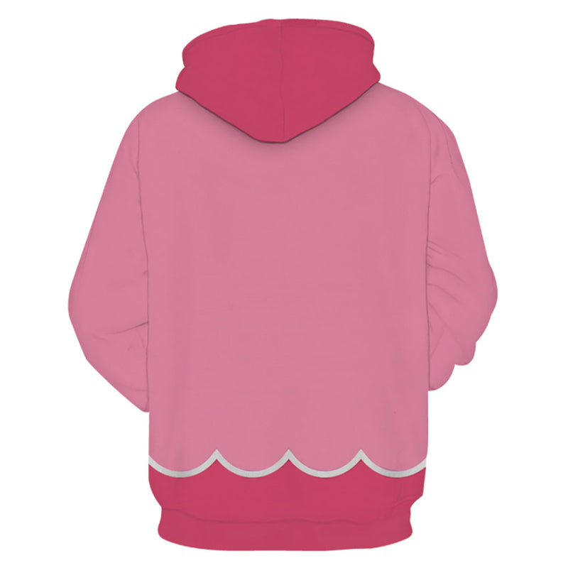 Princess Peach Cosplay Hoodie 3D Printed Hooded Sweatshirt Men Women Casual Streetwear Pullover