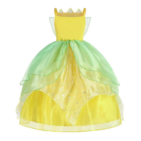 SeeCosplay Tiana Girls Kids Children Christmas Outfits Halloween Carnival Party Suit Cosplay Costume GirlKidsCostume