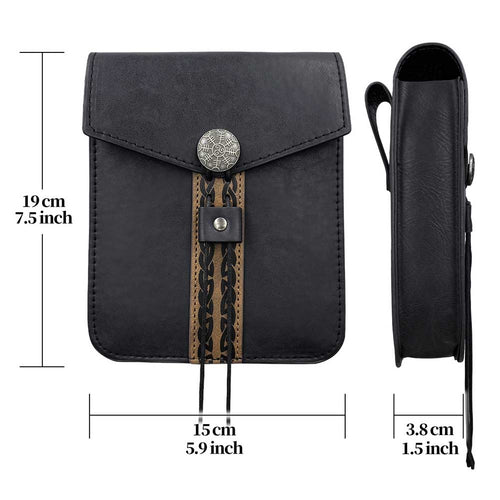 Viking retro medieval buckle square bag Costume Accessories Outfits Halloween Carnival Prop