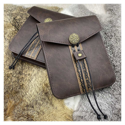 Viking retro medieval buckle square bag Costume Accessories Outfits Halloween Carnival Prop