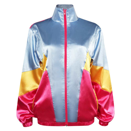Women 80s Costume 80s 90s Legging Cosplay Costume Women Sportwear Jacket Pants Headband Outfits Halloween Carnival Suit 2 Piece Windbreaker Outfits