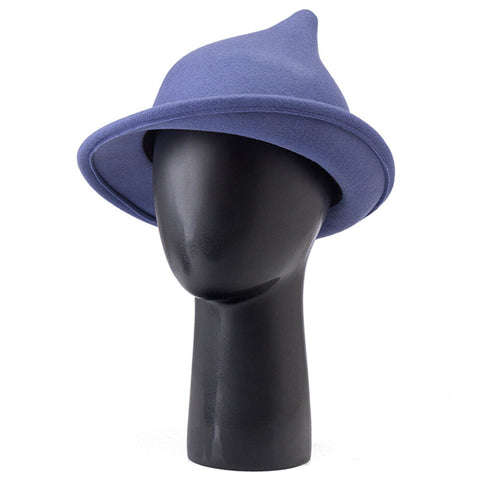 Women Girls Halloween Peaked Cap Purple Satin Witch Hat Party Costume Accessory