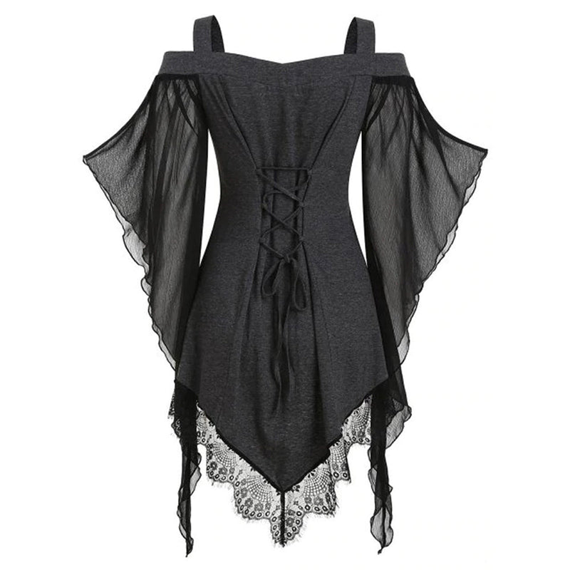 Purim costumes Women Renaissance Medieval Victorian Lace Pirate Gothic Retro Shirt Top Costume