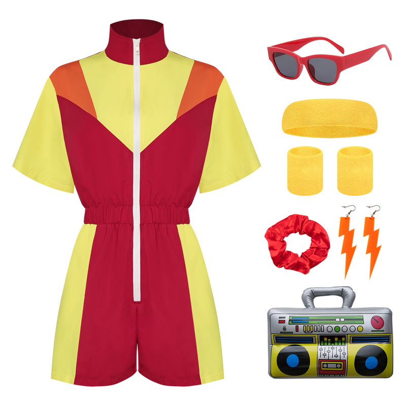 Women's One Piece Set Cosplay Costume Outfits Halloween Carnival Suit 80s 90s Track Suits Set Colored sportswear