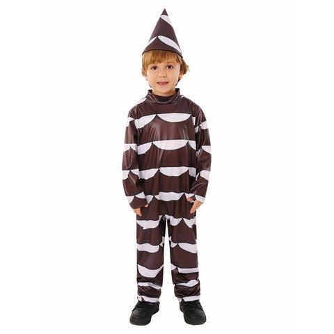 SeeCosplay Wonka Kids Children Chocolate Magic Cosplay Costume Cute Brown Jumpsuit Outfits Halloween Carnival Suit BoysKidsCostume