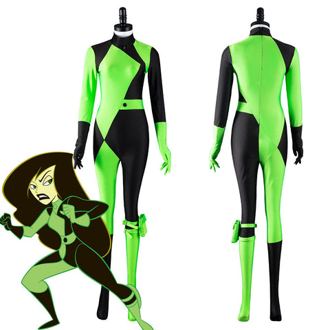 SeeCosplay Kim Possible Shego Adult Jumpsuit Halloween Carnival Suit Outfits Cosplay Costume Female
