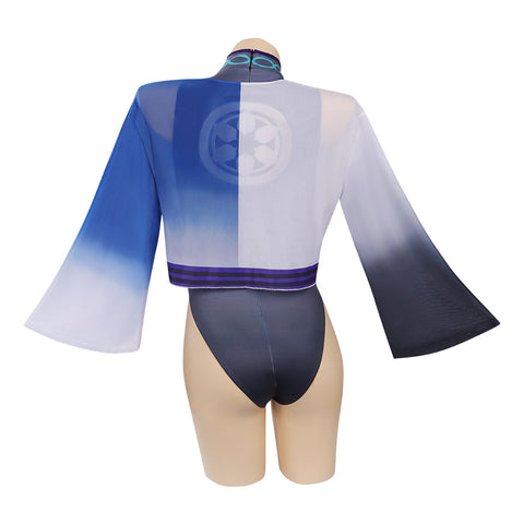 SeeCosplay Genshin Impact Scaramouche Cosplay Coatume Jumpsuit Cloak Swimwears Female