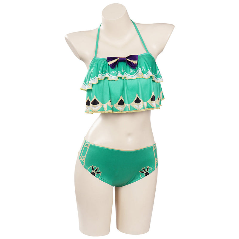 SeeCosplay Genshin Impact Venti Cosplay Costume Bikini Top Shorts Swimsuit Costume Outfits Female