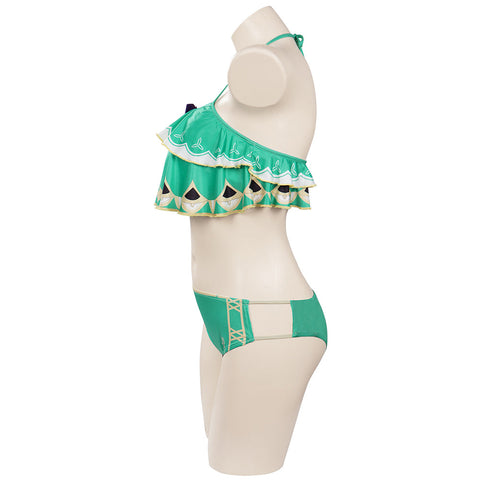 SeeCosplay Genshin Impact Venti Cosplay Costume Bikini Top Shorts Swimsuit Costume Outfits Female