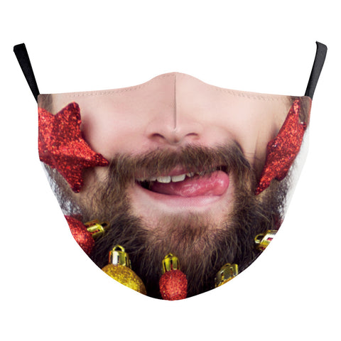 Adult Bearded Santa Claus Funny Anti-Haze Protective Filter Disc Mask