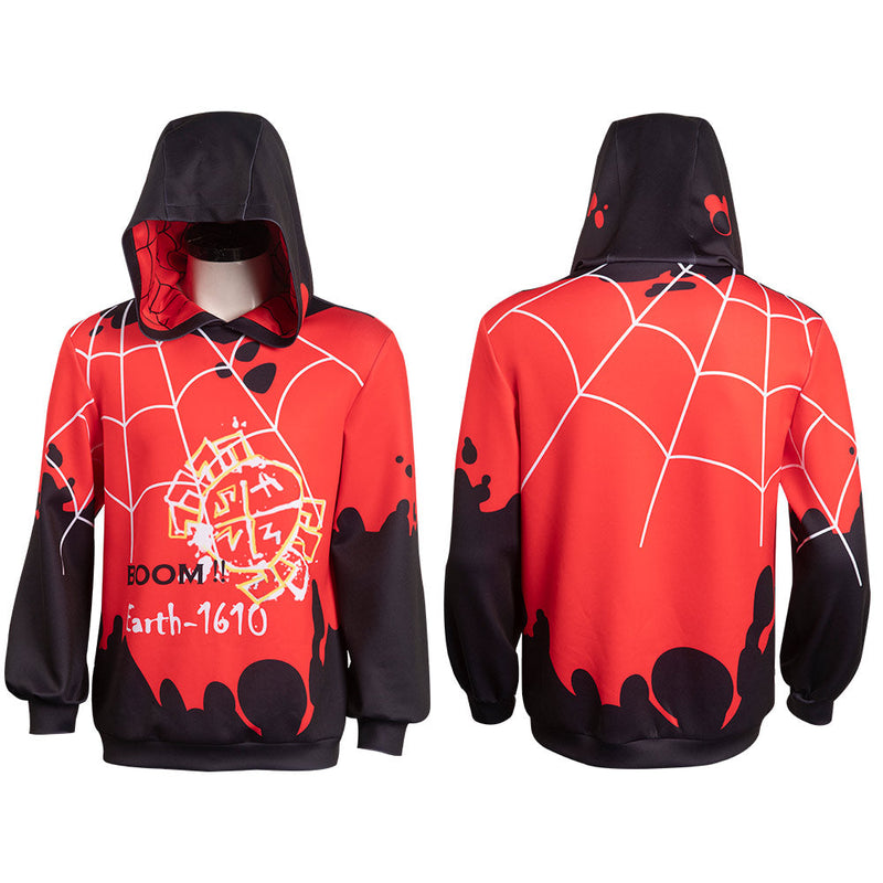 SeeCosplay Spider-Man Costume: Across the Spider-Verse Miles Morales Hoodie Sweater Halloween Carnival Spiderman Costumes