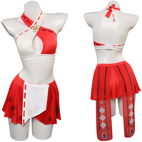 SeeCosplay Genshin Impact Yae Miko Swimsuit Cosplay Costume Costume Outfits for Halloween Carnival Party Suit Female