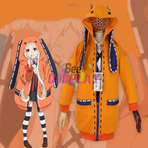 Seecosplay Anime Kakegurui Cosplay Costume Yumeko Jabami Cosplay Compulsive Gambler Runa Yomotsuki Hoodie Girls Halloween Carnival Uniform Orange Jacket sets