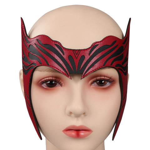SeeCospaly Doctor Strange in the Multiverse of Madness Scarlet Witch Mask Cosplay PU Masks Costume Props