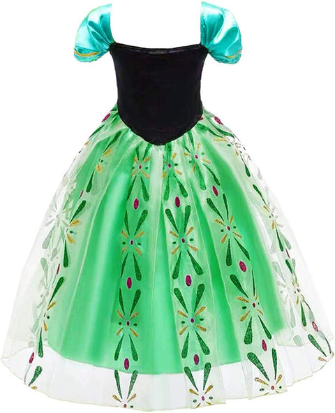 Seecosplay Anna Princess Dress Costume Birthday Party Halloween Fancy Dress Up for 3-8 Years Girls