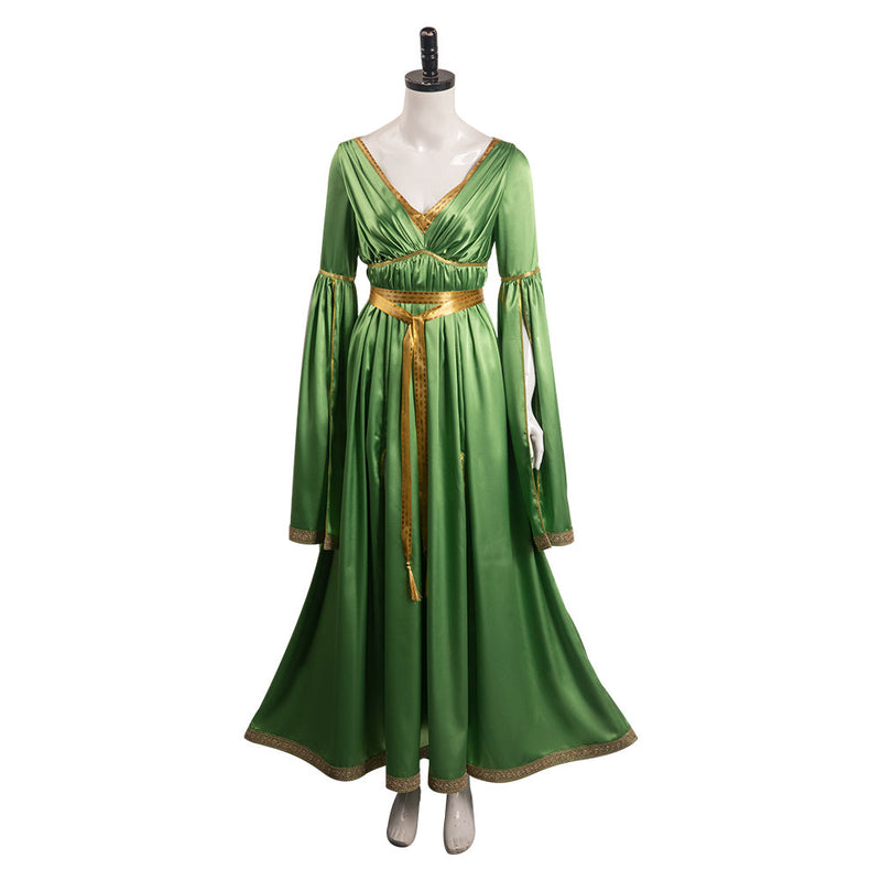 SeeCosplay Leia Costume Green Dress Costume Halloween Carnival Suit SWCostume Female