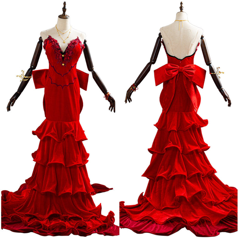SeeCosplay Final Fantasy Costume Remake Aerith Aeris Gainsborough Red Party Dress Halloween Costume Female