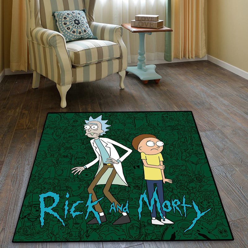 Bedroom Kitchen Living Room Yoga Non-slip Mat 2021 New Anime Space Rick And Morti Floor Rug Doormat Square Carpet