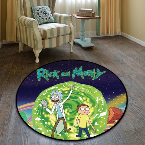 Bedroom Kitchen Living Room Yoga Non-slip Mat 2021 New Anime Space Rick And Morti Floor Rug Doormat Square Carpet