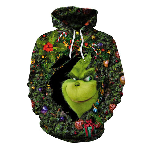 Green haired monster Hoodie - The Green haired monster Pullover Hooded Sweatshirt