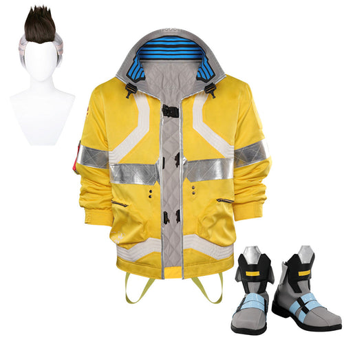 Cyberpunk 2077:Cyberpunk-David Martinez Cosplay Costume Coat Cosplay Wig Shoes Full Set Halloween Party Suit