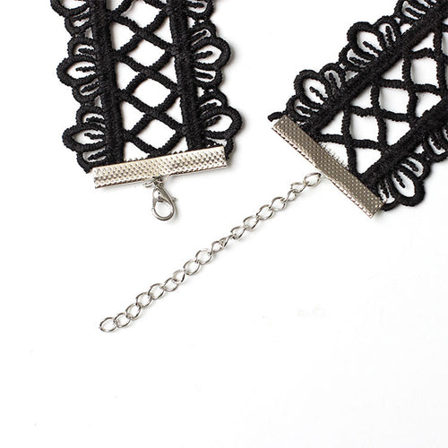 Seecosplay Mode Cosplay Halloween Kostüm Schwarze Halskette Gothic Steampunk Halsband Frauen Sex Spitzenkragen Goth Schmuck Zubehör