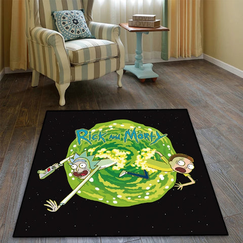 Seecosplay Rick And Morti Round High Quality Anime Space Carpet Floor Mat Room Living Room Tea Table Rug Bedroom Bedside