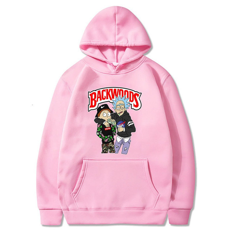 Seecosplay R-Ricks and M-Morti New Anime Backwoods Printed  Hoodies Hooded Sweatshirts Cozy Tops Pullovers