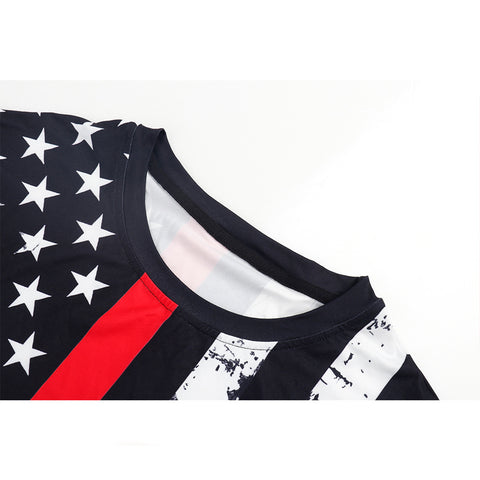 2022summer New Women's Clothing American Independence Day Women's Long T-shirt Digital Printed T-shirt plus Size Loose Women's Shirt