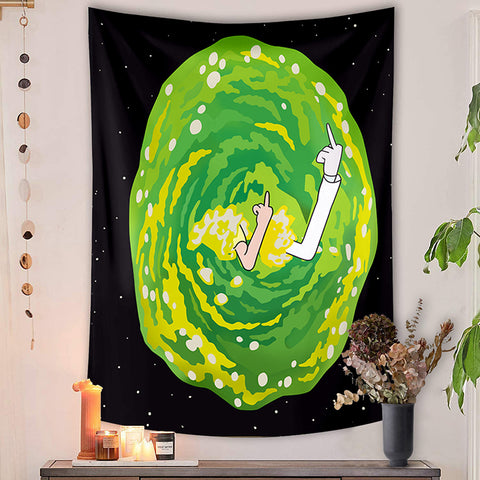 Seecosplay Rick and Morty Wall Hanging Morty Wall Banner Blanket Carpets Room Decaration Items