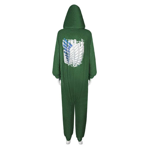Anime Eren Yeager Wings Of Liberty Green Jumpsuit Sleepwear Outfits Cosplay Costume Halloween Carnival Suit