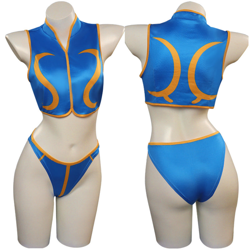 SeeCosplay Street Fighter Chun Li Swimsuit Top Shorts Outfits Halloween Carnival Cosplay Costume