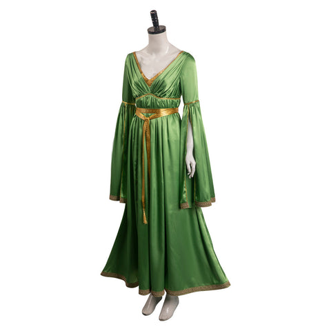 SeeCosplay Leia Costume Green Dress Costume Halloween Carnival Suit SWCostume Female