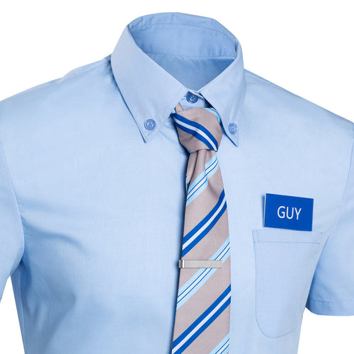 FREE GUY: Costume Free Guy Blue Shirt Outfit Halloween Cosplay Costume