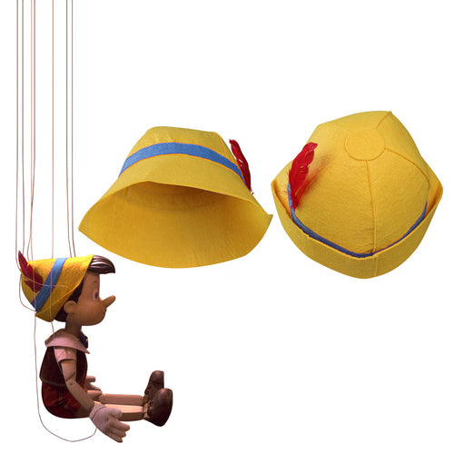 Children Pinocchio Cosplay Yellow Hat Cap Halloween Carnival Costume Accessories Prop