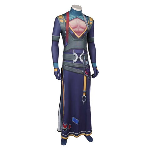 Game League of Legends LOL Yone Heartsteel Purple Outfits Cosplay Costume Halloween Carnival Suit