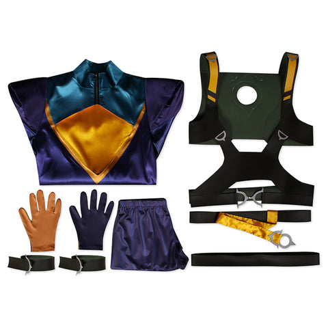 Game League Of Legends LoL YONE Purple Outfits Cosplay Costume Halloween Carnival Suit