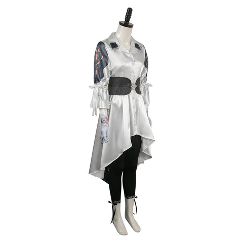 Game Tekken 8 (2024) Jun Kazama White Dress Set Outfits Cosplay Costume Halloween Carnival Suit