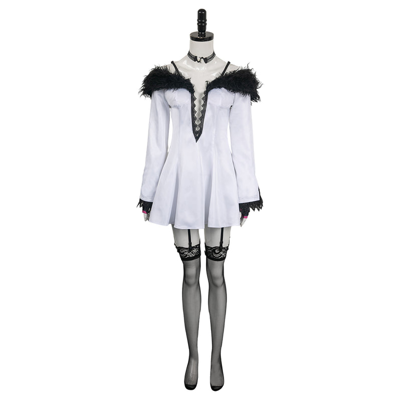 Game Tekken 8 Lili Women White Set Cosplay Costume Outfits Halloween Carnival Suit