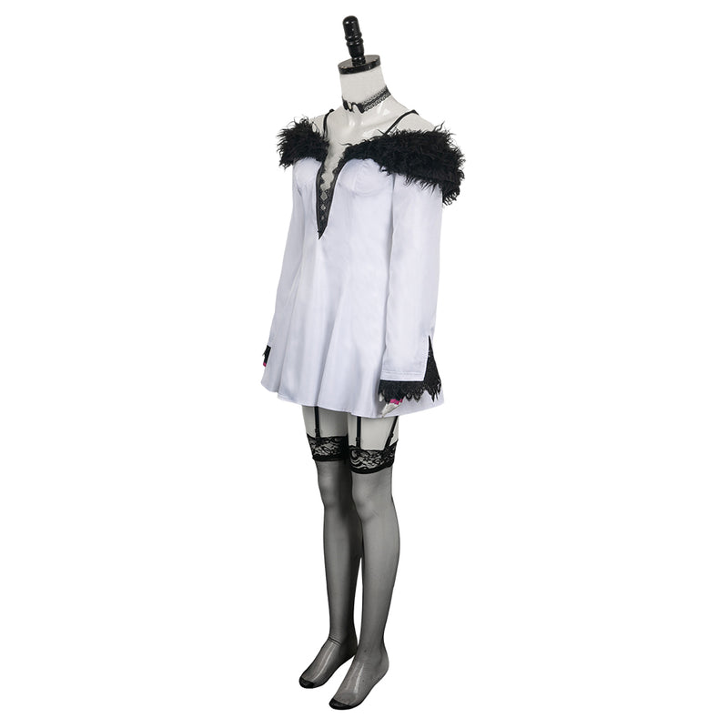 Game Tekken 8 Lili Women White Set Cosplay Costume Outfits Halloween Carnival Suit