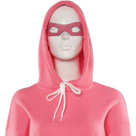 Invincible Atom Eve Pink Sweatshirt Eyemask Party Carnival Halloween Cosplay Costume Female