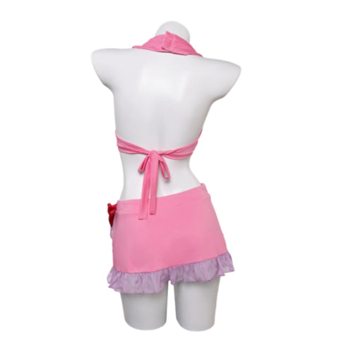 SeeCosplay Final Fantasy VII Game Aerith Gainsborough Women Pink Swimsuit for Carnival Halloween Cosplay Costume