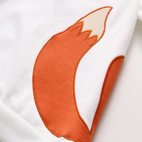 Fox Print Long Sleeve Hoodie