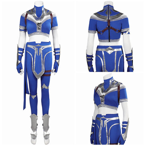 SeeCosplay Mortal Kombat Kitana Blue Female Fighter Suit Carnival Halloween Costume