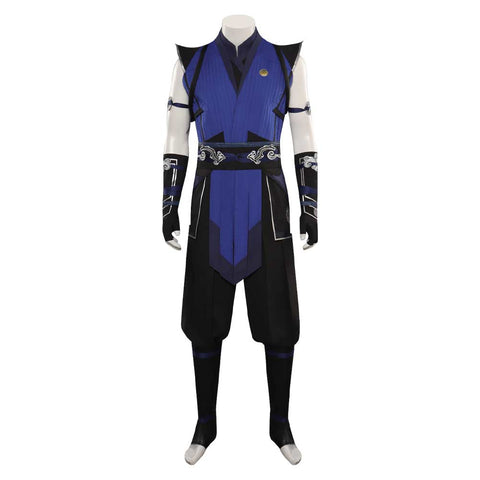 SeeCosplay Mortal Kombat Sub-Zero Blue Top Pants Mask Full Costumes for Carnival Halloween Costume