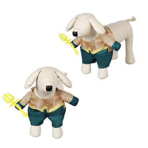 Movie Aquaman And The Lost Kingdom (2023) Arthur Curry Green Pet Dogs Cospkay Costume Suit