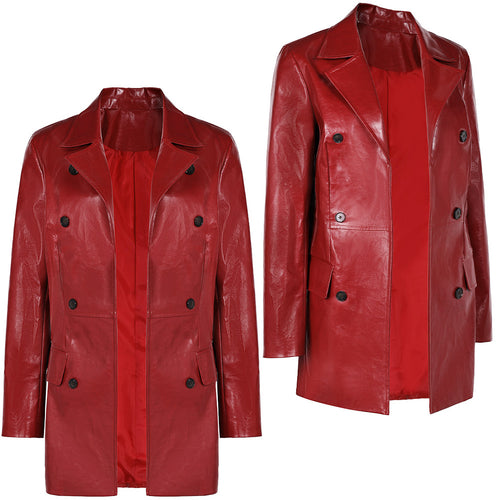 Movie Madame Web 2024 Madame Web Red Jacket Coat Outfits Cosplay Costume Halloween Carnival Suit